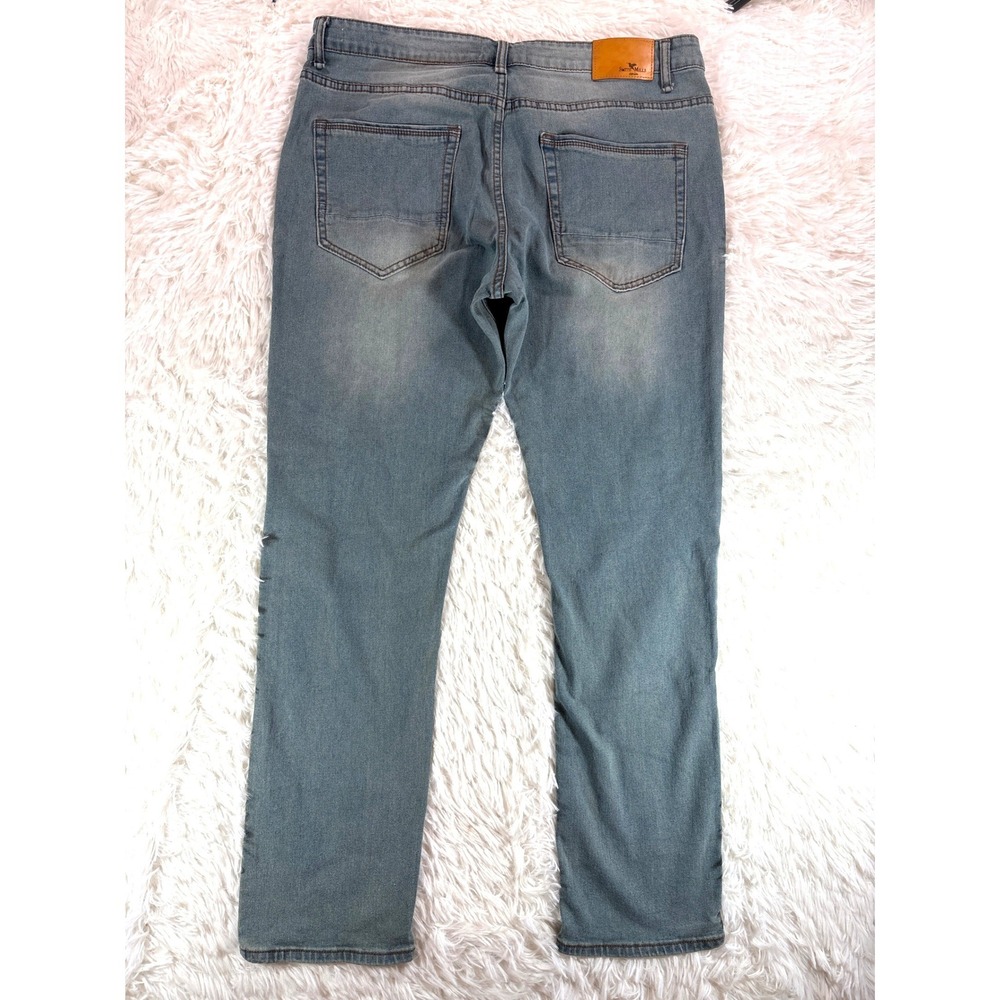 Smith & Mills Mens Straight Leg Jeans Medium Wash Blue Stretch Denim Size 38x30 - Picture 2 of 11
